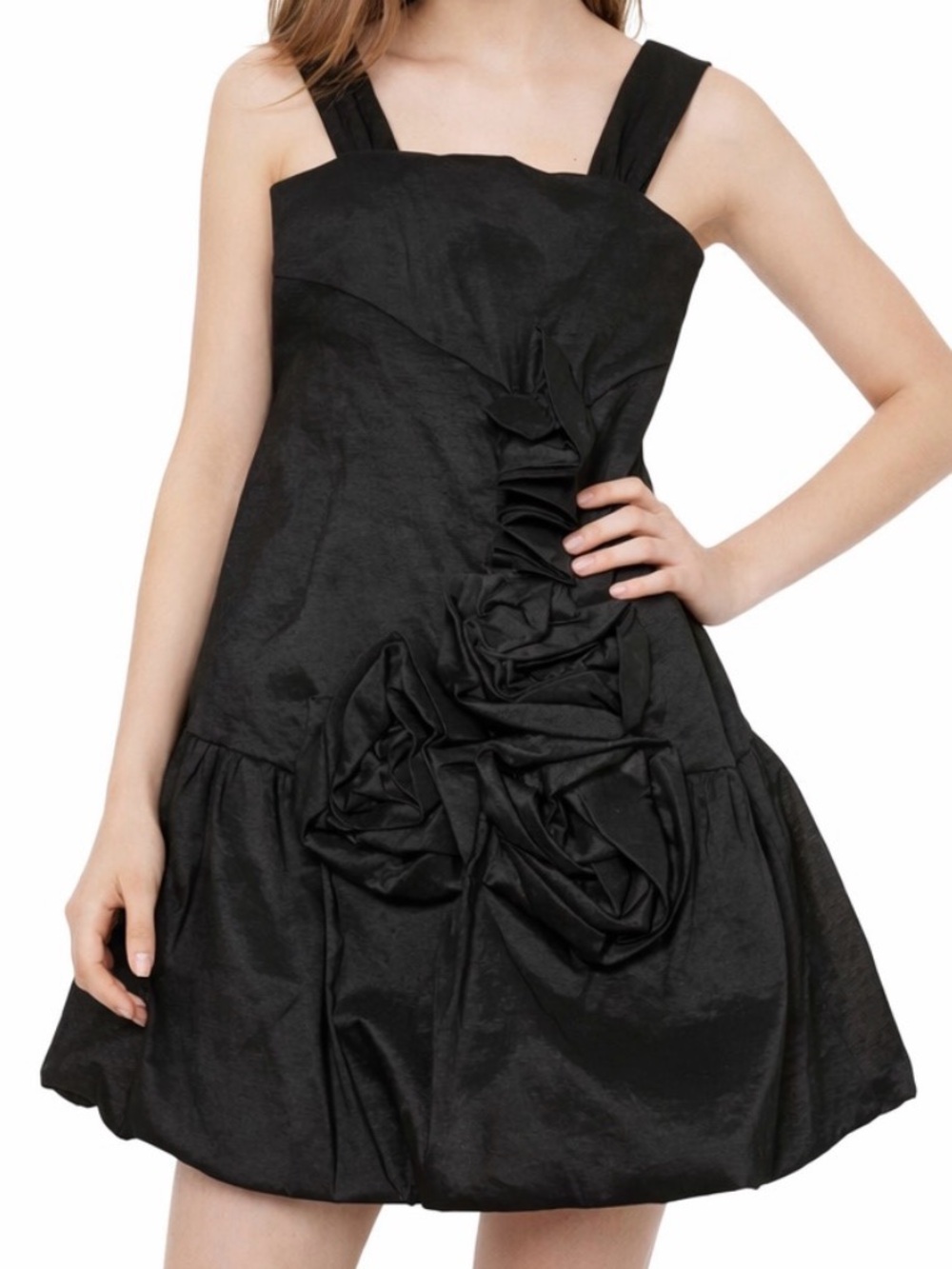 NWOT - Sequin Hearts Bubble Skirt Dress in Black Junior Size XS